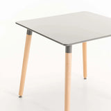 BETTY 80x80cm WOODEN LEG DINING TABLE - DARK GREY