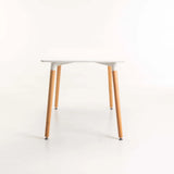 BETTY 120x80cm WOODEN LEG DINING TABLE - WHITE