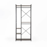 BOLT MULTI SHELF & HANGING OPEN ROBE - WENGE/BLACK