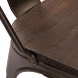 BRONX DINING CHAIR WITH WOOD - RUSTIC