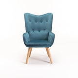 BROOK VELVET CHAIR - PETROL BLUE