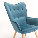 BROOK VELVET CHAIR - PETROL BLUE