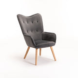 BROOK VELVET CHAIR - GREY