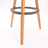 CAPRI WOODEN LEG BARSTOOL - DARK GREY