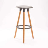 CAPRI WOODEN LEG BARSTOOL - DARK GREY