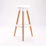 CAPRI WOODEN LEG BARSTOOL - WHITE