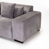 CATERINA FABRIC CORNER CHAISE - GREY - LEFT