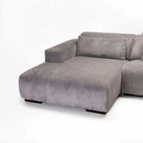 CATERINA FABRIC CORNER CHAISE - GREY - LEFT