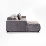 CATERINA FABRIC CORNER CHAISE - GREY - LEFT