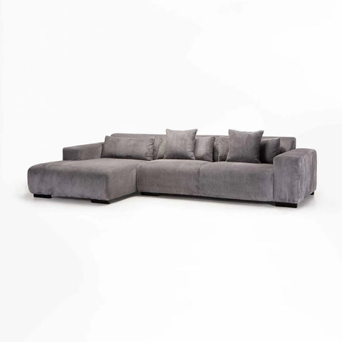 CATERINA FABRIC CORNER CHAISE - GREY - LEFT