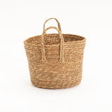 CATTAIL LEAF BASKET PLANTER K463 - SMALL-NATURAL