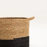 CATTAIL LEAF BASKET PLANTER K464-LARGE-NAT/BLACK