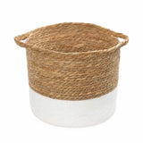 CATTAIL LEAF BASKET PLANTER K464-LARGE-NAT/WHITE