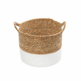 CATTAIL LEAF BASKET PLANTER K464 - NATURAL/WHITE