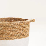 CATTAIL LEAF BASKET PLANTER K464-LARGE-NAT/WHITE