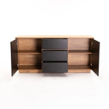 CENTO 2 DOOR 3 DRAWER SIDEBOARD - WILD OAK/BLACK