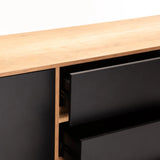 CENTO 2 DOOR 3 DRAWER SIDEBOARD - WILD OAK/BLACK