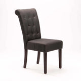 CHESTERFIELD FABRIC DINING CHAIR -DARK GREY
