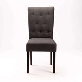 CHESTERFIELD FABRIC DINING CHAIR -DARK GREY