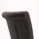 CHESTERFIELD FABRIC DINING CHAIR -DARK GREY