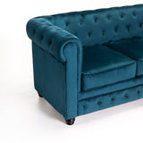 CHESTERFIELD VELVET 3 SEATER - TEAL