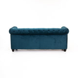 CHESTERFIELD VELVET 3 SEATER - TEAL