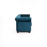 CHESTERFIELD VELVET 3 SEATER - TEAL