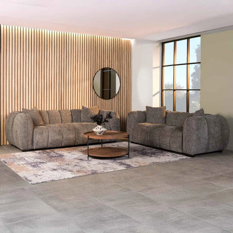 CHLOE FABRIC 3 SEATER - GREY