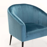 COLT VELVET CHAIR - PETROL BLUE/BLACK LEGS