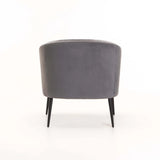 COLT VELVET CHAIR - GREY/BLACK LEGS