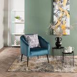 COLT VELVET CHAIR - PETROL BLUE/BLACK LEGS