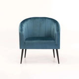 COLT VELVET CHAIR - PETROL BLUE/BLACK LEGS