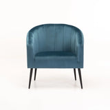 COLT VELVET CHAIR - PETROL BLUE/BLACK LEGS