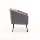 COLT VELVET CHAIR - GREY/BLACK LEGS