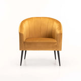 COLT VELVET CHAIR - MUSTARD/BLACK LEGS