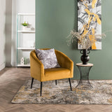 COLT VELVET CHAIR - MUSTARD/BLACK LEGS