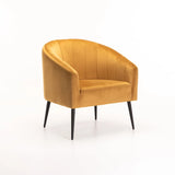 COLT VELVET CHAIR - MUSTARD/BLACK LEGS