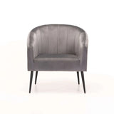 COLT VELVET CHAIR - GREY/BLACK LEGS