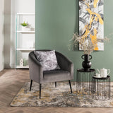 COLT VELVET CHAIR - GREY/BLACK LEGS