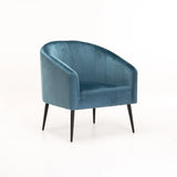 COLT VELVET CHAIR - PETROL BLUE/BLACK LEGS