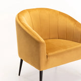 COLT VELVET CHAIR - MUSTARD/BLACK LEGS