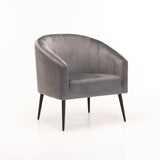 COLT VELVET CHAIR - GREY/BLACK LEGS