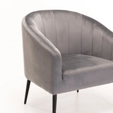 COLT VELVET CHAIR - GREY/BLACK LEGS