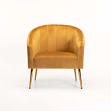 COLT VELVET CHAIR - MUSTARD/GOLD LEGS