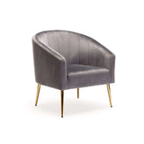 COLT VELVET CHAIR - GREY/GOLD LEGS