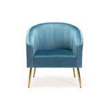 COLT VELVET CHAIR - PETROL BLUE/GOLD LEGS