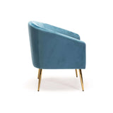 COLT VELVET CHAIR - PETROL BLUE/GOLD LEGS