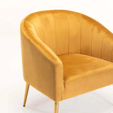 COLT VELVET CHAIR - MUSTARD/GOLD LEGS
