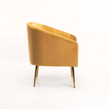 COLT VELVET CHAIR - MUSTARD/GOLD LEGS