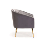 COLT VELVET CHAIR - GREY/GOLD LEGS